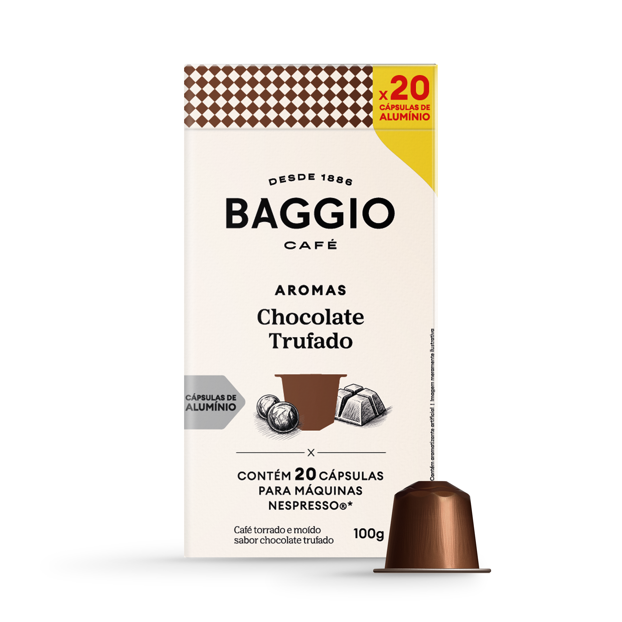 Baggio Aromas Chocolate Trufado - 20 Cápsulas p/ Nespresso*