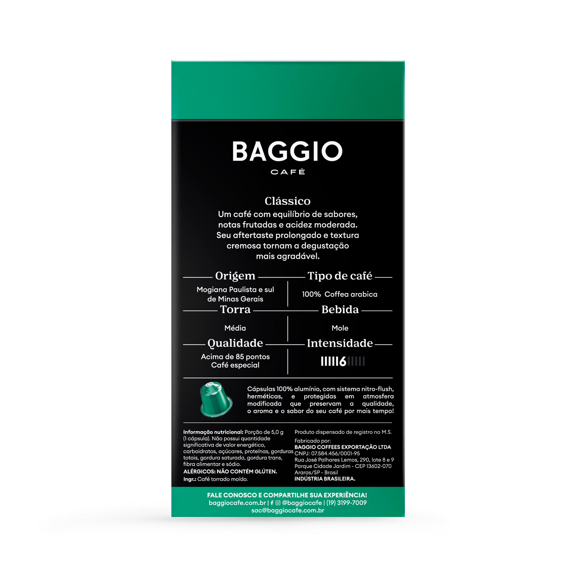 Baggio Clássico - 10 Cápsulas p/ Nespresso*